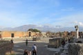 Forum of Pompeii, Italy, with unrecognizable tourists