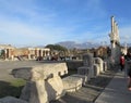 Forum of Pompeii, Italy, with unrecognizable tourists