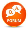 Forum (question answer bubble icon) elegant orange round button Royalty Free Stock Photo