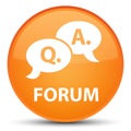 Forum (question answer bubble icon) special orange round button Royalty Free Stock Photo