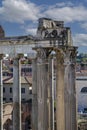 Forum Roman, view of Temple of Vespasian and Titus and Temple of Saturn, Rome, Italy