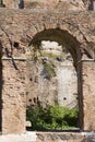 Forum Romanum, view of the ruins of several important ancient buildings, remains of Medieval Porch, Rome, Italy