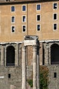 Forum Romanum, view of the ruins of several important ancient buildings,Temple of Vespasian and Titus, Rome, Italy