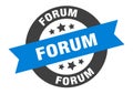 forum sign. forum round ribbon sticker. forum