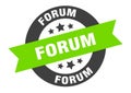 forum sign. forum round ribbon sticker. forum