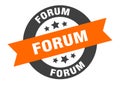 forum sign. forum round ribbon sticker. forum