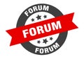 forum sign. forum round ribbon sticker. forum