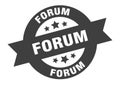 forum sign. forum round ribbon sticker. forum