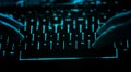 Forum - text on illuminated computer keyboard at night.