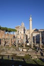 Forum of Trajan, view of the ruins of several important ancient buildings, Trajan\'s Column, Rome, Italy Royalty Free Stock Photo