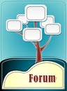 Forum tree or concept information marine backgroun