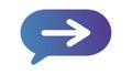 Forward Arrow Speech Bubble for Progress and Direction, vector design Generative AI Royalty Free Stock Photo