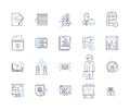 Forward and Backward line icons collection. Progress, Regression, Movement, Direction, Momentum, Retrace, Advancement