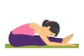 Forward bend yoga pose. Exercise for body stretch. Fitness