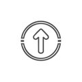 Forward Direction Vector Icon Round Symbol. Isolated Progress Arrow in Circle Royalty Free Stock Photo