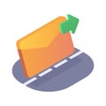 Forward email icon envelope isometric icon with modern flat style color