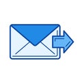 Forward email line icon.