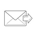 Forward email line icon.