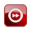 Forward icon glossy red. Royalty Free Stock Photo