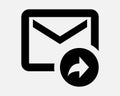 Email Forward Mail Arrow Path Reply Send Envelope Letter Point Message Inbox Outbox E-Mail Icon Sign Symbol Graphic Illustratio