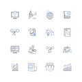 Forward movement line icons collection. Progress, Advancement, Momentum, Drive, Headway, Incline, Improvement vector and