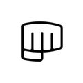 Forward punch icon, fist symbol vector, fighter logo design, line art style illustration