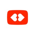 Forward and reverse video icon with red love icon Royalty Free Stock Photo