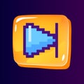 Forward rewind glossy ui button with pixelated color icon Royalty Free Stock Photo