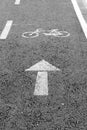 Forward sign on the bicycle track Royalty Free Stock Photo