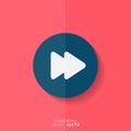 Forward or skip icon. Media player. Flat design. Royalty Free Stock Photo