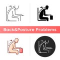 Forward tilted sitting position icon