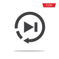 Forward vector icon, media vector icon on background. Royalty Free Stock Photo