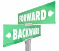 Forward Vs Backward Two Way 2 Road Signs Royalty Free Stock Photo