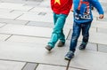 Forward walking boys going to achieve the goals together. They are go getters. Royalty Free Stock Photo