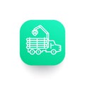 Forwarder icon, logging truck, forestry vehicle Royalty Free Stock Photo