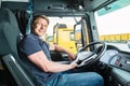 Forwarder or truck driver in drivers cap Royalty Free Stock Photo