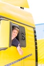 Forwarder or truck driver in drivers cap Royalty Free Stock Photo