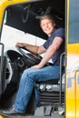 Forwarder or truck driver in drivers cap Royalty Free Stock Photo