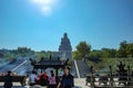 Great Guanyin buddha or `Goddess of Mercy ` statue on top of Xiqiao mountain.Foshan city China Royalty Free Stock Photo