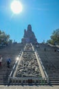 Great Guanyin buddha or `Goddess of Mercy ` statue on top of Xiqiao mountain.Foshan city China Royalty Free Stock Photo