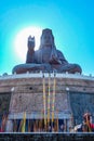 Great Guanyin buddha or `Goddess of Mercy ` statue on top of Xiqiao mountain.Foshan city China Royalty Free Stock Photo