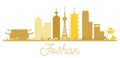 Foshan City skyline golden silhouette. Royalty Free Stock Photo