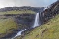 Fossa Waterfall, Streymoy Island, Faroe Islands Royalty Free Stock Photo