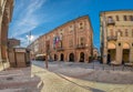 the town hall building in via Roma in Fossano, Italy Royalty Free Stock Photo