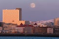 Fosshotel Reykjavik Iceland in sunset Royalty Free Stock Photo