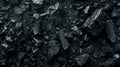 Fossil coal texture background, top view of abstract heap of black stones. Concept of mine, industry, charcoal, nature, energy