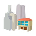 Fossil fuel power station cartoon icon