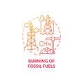 Fossil fuels burning concept icon