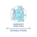 Fossil fuels burning concept icon