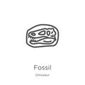 fossil icon vector from dinosaur collection. Thin line fossil outline icon vector illustration. Outline, thin line fossil icon for Royalty Free Stock Photo